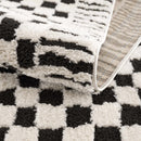Leryn Black & White Checkered Area Rug Leryn Black & White Checkered Area Rug