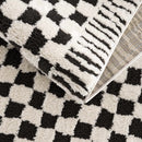 Leryn Black & White Checkered Area Rug Leryn Black & White Checkered Area Rug