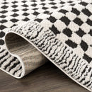 Leryn Black & White Checkered Area Rug Leryn Black & White Checkered Area Rug