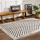 Leryn Black & White Checkered Area Rug Leryn Black & White Checkered Area Rug
