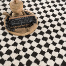 Leryn Black & White Checkered Area Rug Leryn Black & White Checkered Area Rug