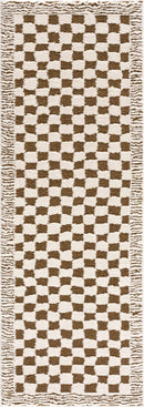 Leryn Brown Checkered Plush Rug Leryn Brown Checkered Plush Rug