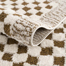Leryn Brown Checkered Plush Rug Leryn Brown Checkered Plush Rug