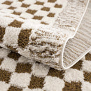 Leryn Brown Checkered Plush Rug Leryn Brown Checkered Plush Rug