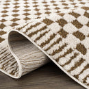 Leryn Brown Checkered Plush Rug Leryn Brown Checkered Plush Rug