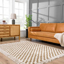 Leryn Brown Checkered Plush Rug Leryn Brown Checkered Plush Rug
