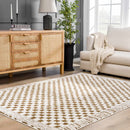 Leryn Brown Checkered Plush Rug Leryn Brown Checkered Plush Rug