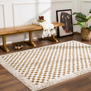 Leryn Brown Checkered Plush Rug Leryn Brown Checkered Plush Rug