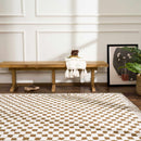 Leryn Brown Checkered Plush Rug Leryn Brown Checkered Plush Rug