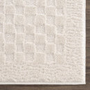 Leryn Ivory Checkered Area Rug Leryn Ivory Checkered Area Rug