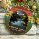 American Samoa National Park Retro Style Ornament, Tutuila  Tourist Attraction and Gift American Samoa National Park Retro Style Ornament, Tutuila  Tourist Attraction and Gift