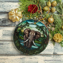 African Pachyderm Elephant Stained Glass Style Ceramic Ornament, Safari Animals Christmas Gift and Decor African Pachyderm Elephant Stained Glass Style Ceramic Ornament, Safari Animals Christmas Gift and Decor