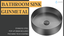 Zeek 14” Gunmetal Black Round Vessel Bathroom Sink Stainless Steel PVD Nano Tech Coating ZN-B144 Zeek 14” Gunmetal Black Round Vessel Bathroom Sink Stainless Steel PVD Nano Tech Coating ZN-B144