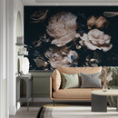 Large Dark Peony Mural Wallpaper Large Dark Peony Mural Wallpaper