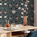 Retro Floral Peel and Stick Wallpaper - William Morris Wallpaper Retro Floral Peel and Stick Wallpaper - William Morris Wallpaper