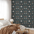 Retro Floral Peel and Stick Wallpaper - William Morris Wallpaper Retro Floral Peel and Stick Wallpaper - William Morris Wallpaper