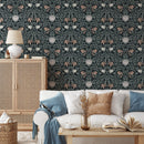 Retro Floral Peel and Stick Wallpaper - William Morris Wallpaper Retro Floral Peel and Stick Wallpaper - William Morris Wallpaper