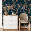 Dark Blue Flower Wallpaper Dark Blue Flower Wallpaper