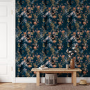 Dark Blue Flower Wallpaper Dark Blue Flower Wallpaper