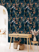 Dark Blue Flower Wallpaper Dark Blue Flower Wallpaper