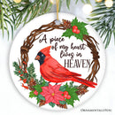 A Piece of My Heart Lives in Heaven Ornament, Cardinal Memorial Gift and Christmas Decoration A Piece of My Heart Lives in Heaven Ornament, Cardinal Memorial Gift and Christmas Decoration