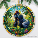 A Primate Safari Gorilla Stained Glass Style Ceramic Ornament, African Animals Christmas Gift and Decor A Primate Safari Gorilla Stained Glass Style Ceramic Ornament, African Animals Christmas Gift and Decor