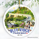 Artistic Blue Ridge Parkway Ceramic Ornament, US Travel Souvenir and Christmas Gift Artistic Blue Ridge Parkway Ceramic Ornament, US Travel Souvenir and Christmas Gift