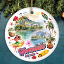 Artistic Honolulu Hawaii Christmas Ornament, Tropical Hawaiian Keepsake and Souvenir Gift Artistic Honolulu Hawaii Christmas Ornament, Tropical Hawaiian Keepsake and Souvenir Gift