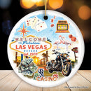 Artistic Las Vegas Collage Art Ceramic Ornament, Slot Machines Cards and Casino Travel Souvenir Artistic Las Vegas Collage Art Ceramic Ornament, Slot Machines Cards and Casino Travel Souvenir