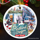 Artistic Portland City Ceramic Art Ornament, Oregon Souvenir and Christmas Gift Artistic Portland City Ceramic Art Ornament, Oregon Souvenir and Christmas Gift