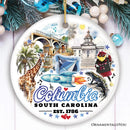Artistic Souvenir of Columbia City Landmarks and Icons Ceramic Ornament, the Heart of South Carolina Artistic Souvenir of Columbia City Landmarks and Icons Ceramic Ornament, the Heart of South Carolina