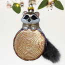 Woodland Raccoon Glass Christmas Ornament Woodland Raccoon Glass Christmas Ornament