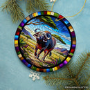 African Buffalo Wildlife Encounter Stained Glass Style Ceramic Ornament, Safari Animals Christmas Gift and Decor African Buffalo Wildlife Encounter Stained Glass Style Ceramic Ornament, Safari Animals Christmas Gift and Decor
