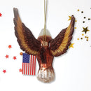 American Bald Eagle Patriotic Glass Ornament, USA Flag Christmas Decor American Bald Eagle Patriotic Glass Ornament, USA Flag Christmas Decor