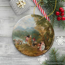 Antoine Watteau Pilgrimage to Cythera Ornament, Famous Painting Christmas Decoration Souvenir Antoine Watteau Pilgrimage to Cythera Ornament, Famous Painting Christmas Decoration Souvenir