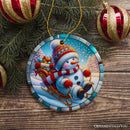 Arctic Sleigh Snowman’s Magical Ride Christmas Ornament, Handmade Frosty Winter Gift Arctic Sleigh Snowman’s Magical Ride Christmas Ornament, Handmade Frosty Winter Gift