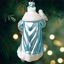 Arctic Whispers Santa Glass Christmas Ornament, Snowy Winter Theme with Light Blue Robe Arctic Whispers Santa Glass Christmas Ornament, Snowy Winter Theme with Light Blue Robe