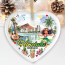 Artistic Honolulu Hawaii Christmas Ornament, Tropical Hawaiian Keepsake and Souvenir Gift Artistic Honolulu Hawaii Christmas Ornament, Tropical Hawaiian Keepsake and Souvenir Gift