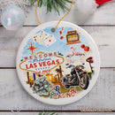 Artistic Las Vegas Collage Art Ceramic Ornament, Slot Machines Cards and Casino Travel Souvenir Artistic Las Vegas Collage Art Ceramic Ornament, Slot Machines Cards and Casino Travel Souvenir