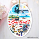Artistic Tropical Barbados Landmarks and Beaches Ornament, Travel Caribbean Paradise Christmas Souvenir Artistic Tropical Barbados Landmarks and Beaches Ornament, Travel Caribbean Paradise Christmas Souvenir