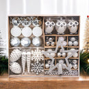 Winter Woodlands Large White and Silver Ornament Set of 90, Glittery Snow Owls, Cones, Snowflakes, and Stalactites Winter Woodlands Large White and Silver Ornament Set of 90, Glittery Snow Owls, Cones, Snowflakes, and Stalactites