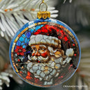 Wonderful Santa Claus Stained Glass Christmas Ornament, Holiday Tree Portrait Decor Wonderful Santa Claus Stained Glass Christmas Ornament, Holiday Tree Portrait Decor