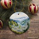 Artistic Great Smoky Mountains Ornament, Ceramic Tennessee Travel Souvenir and Gift Artistic Great Smoky Mountains Ornament, Ceramic Tennessee Travel Souvenir and Gift