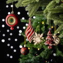 Alluring Large Christmas Ornament Set, Unique Red Green and Gold Baubles, 92 Charms and Snow Covered Trees with Dark Red Tree Topper Alluring Large Christmas Ornament Set, Unique Red Green and Gold Baubles, 92 Charms and Snow Covered Trees with Dark Red Tree Topper