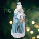 Arctic Whispers Santa Glass Christmas Ornament, Snowy Winter Theme with Light Blue Robe Arctic Whispers Santa Glass Christmas Ornament, Snowy Winter Theme with Light Blue Robe