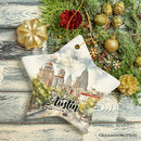 Artistic Austin Texas Christmas Ornament, Unique Ceramic Keepsake Souvenir and Gift Artistic Austin Texas Christmas Ornament, Unique Ceramic Keepsake Souvenir and Gift