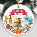 Artistic Florida State Themes and Landmarks Christmas Ornament Artistic Florida State Themes and Landmarks Christmas Ornament