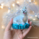 White Seal on a Glacier Glass Christmas Ornament, Pinnipeds and Sea Lion Themed Decor White Seal on a Glacier Glass Christmas Ornament, Pinnipeds and Sea Lion Themed Decor