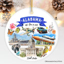 Artistic Alabama State Themes and Landmarks Christmas Ornament Artistic Alabama State Themes and Landmarks Christmas Ornament