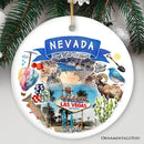 Artistic Nevada State Themes and Landmarks Christmas Ornament Artistic Nevada State Themes and Landmarks Christmas Ornament